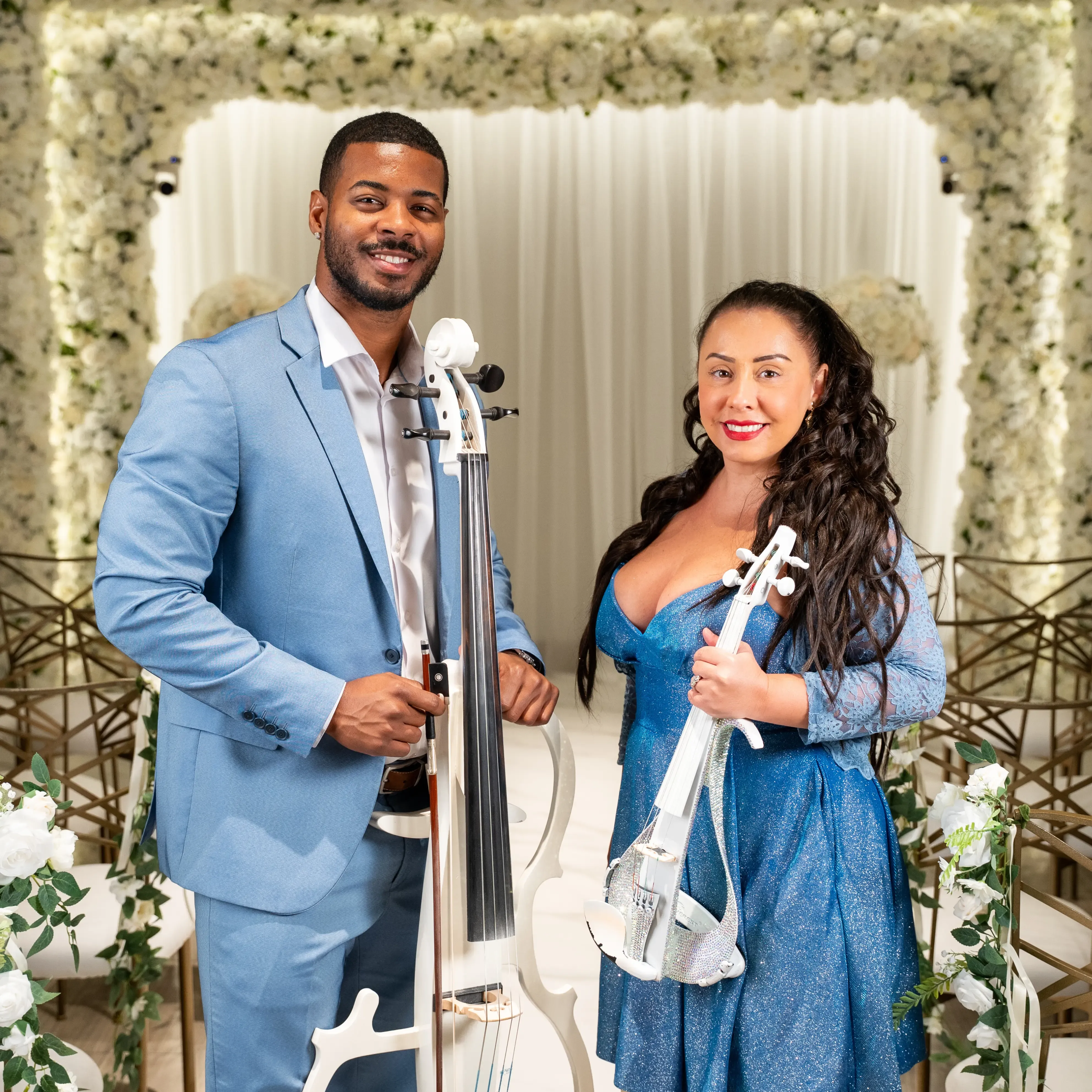 Cello and Violin Duo performing