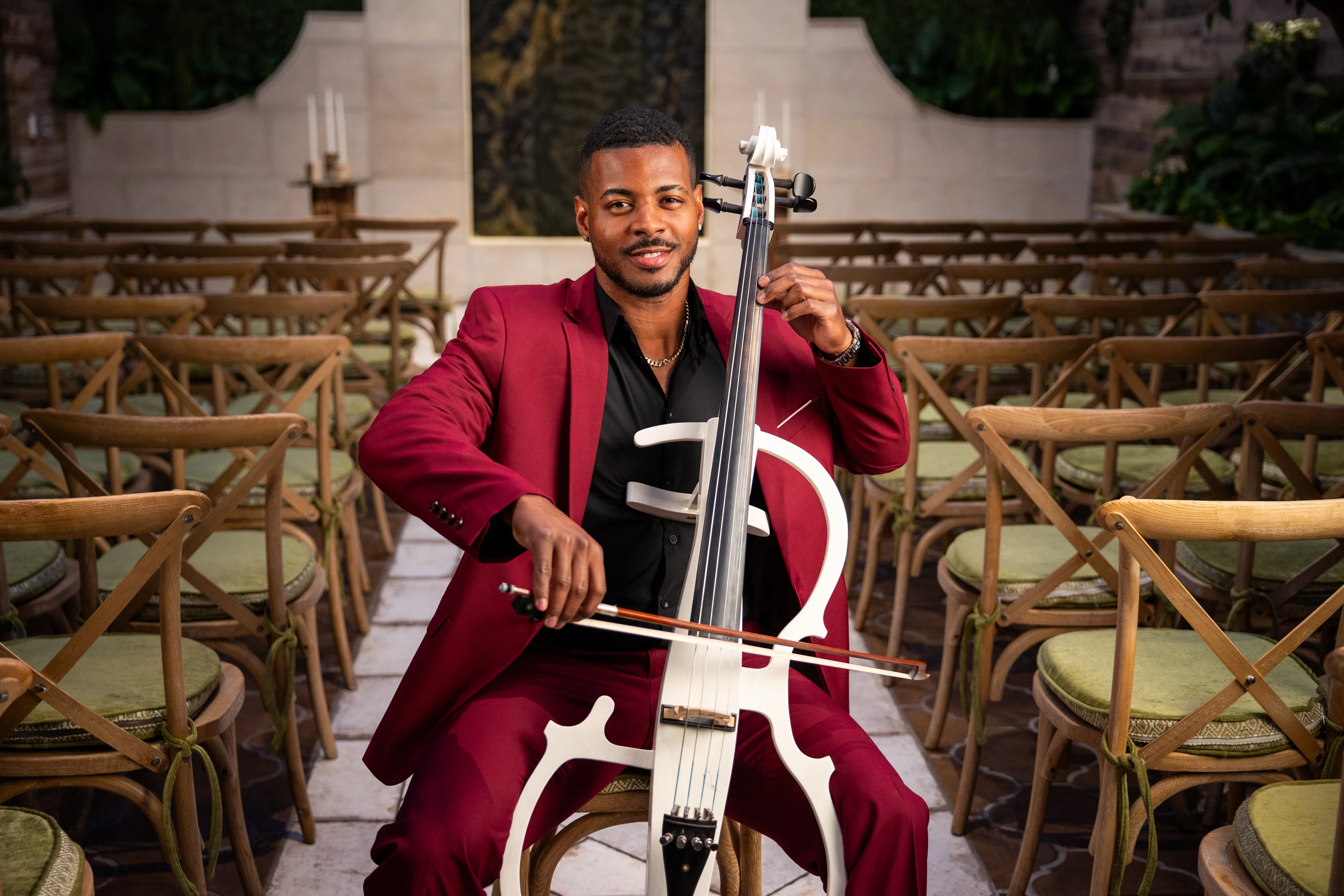 The Cello Guy performing at a Las Vegas wedding