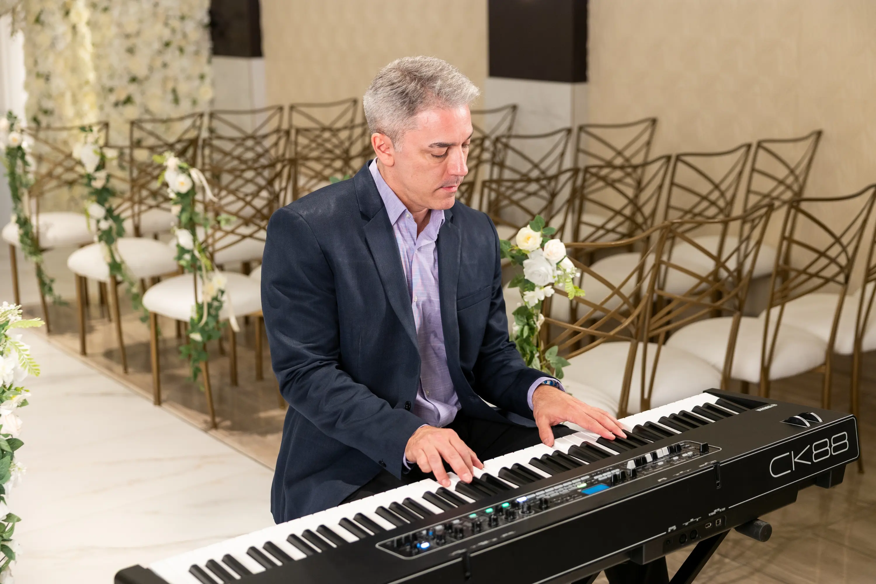 Scott playing wedding piano music