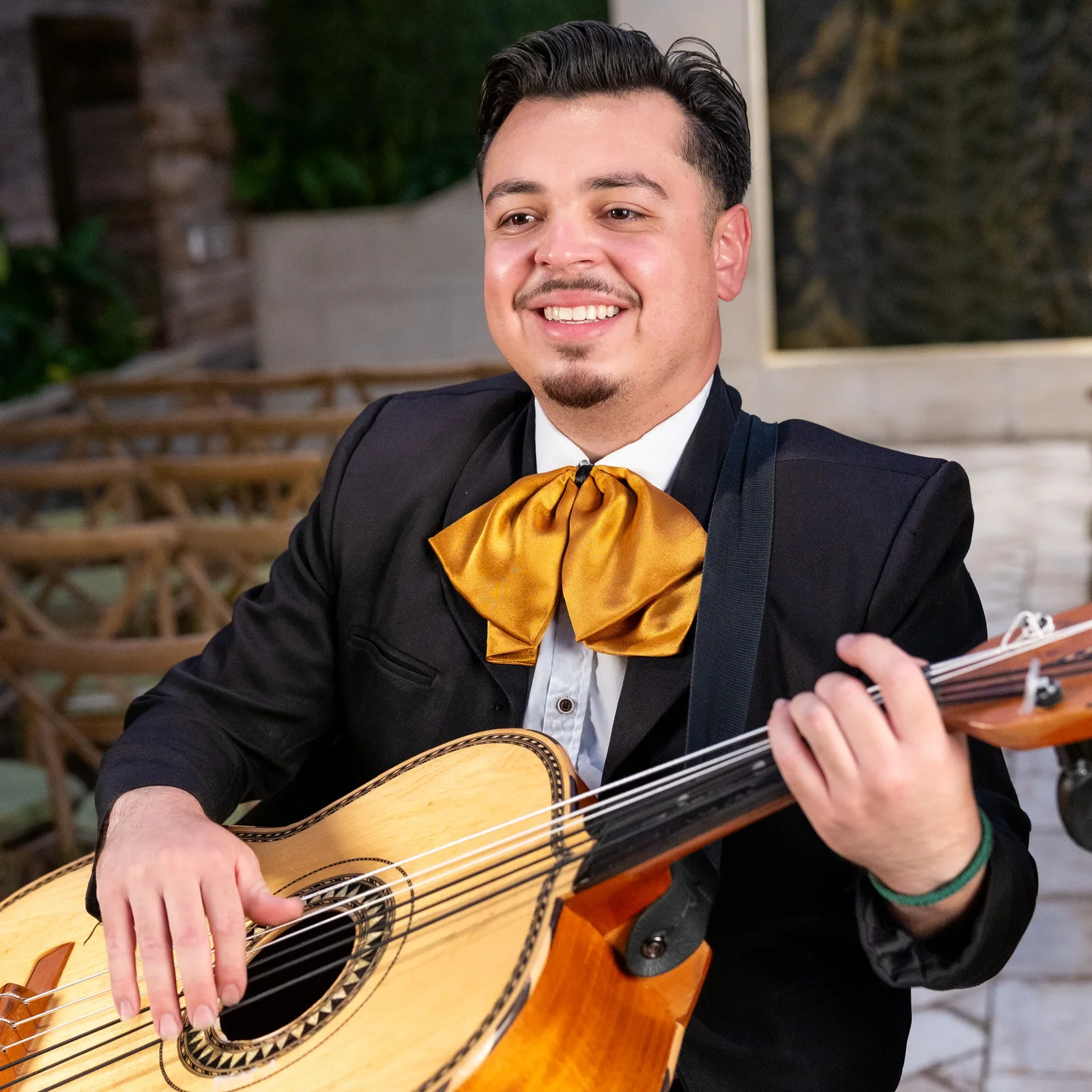 Mariachi musicians with traditional instruments